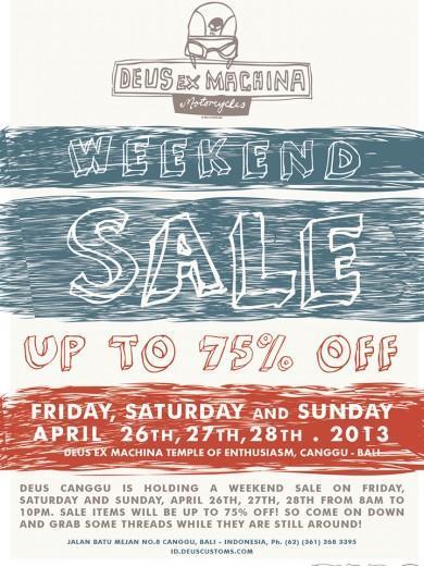 Deus Weekend Sale