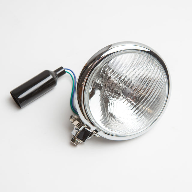 Bates Style Headlight Chrome 5.75"