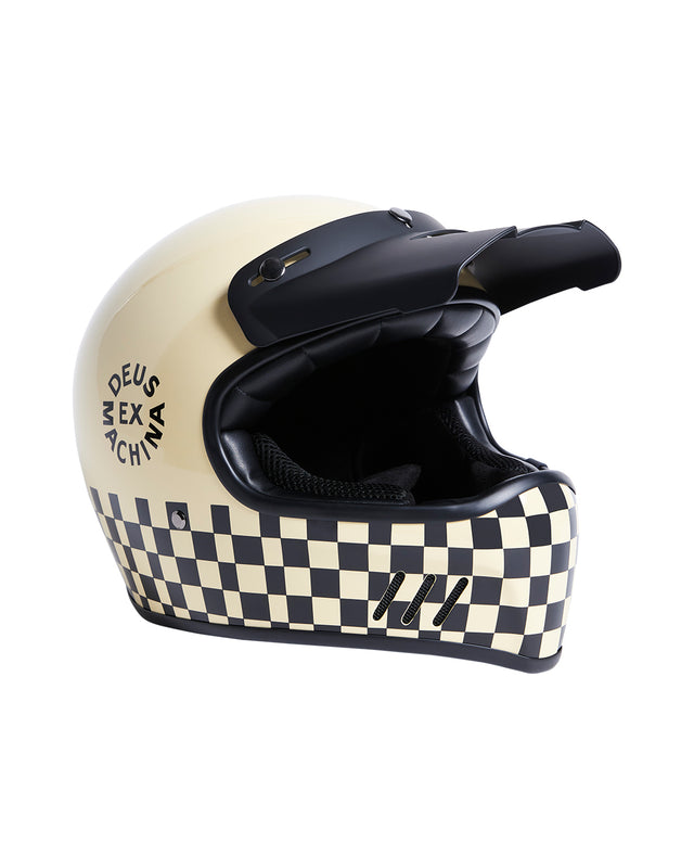 Checker Helmet - Vintage White