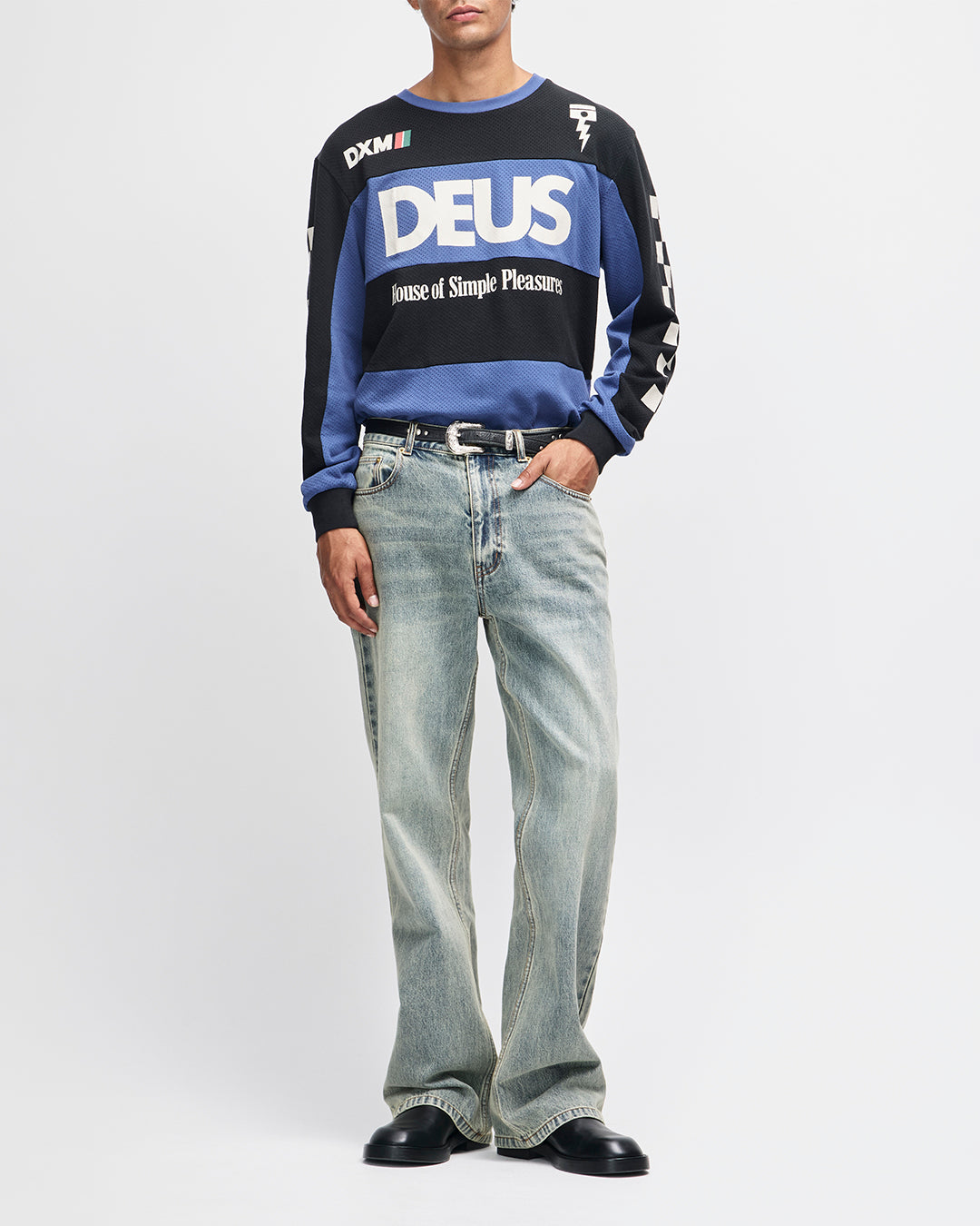 Vilander Moto Jersey - Mechanic Blue Combo – Deus Ex Machina Australia