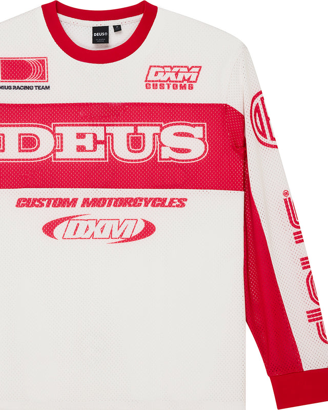 Step Out Moto Jersey - White-Red