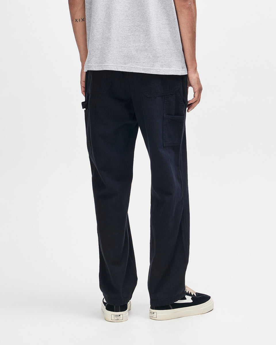Pants | Deus Ex Machina | Big Fella Chambray Pant - Black – Deus Ex ...
