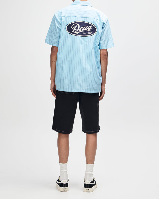 Forecourt Stripe Shirt - Sky Blue