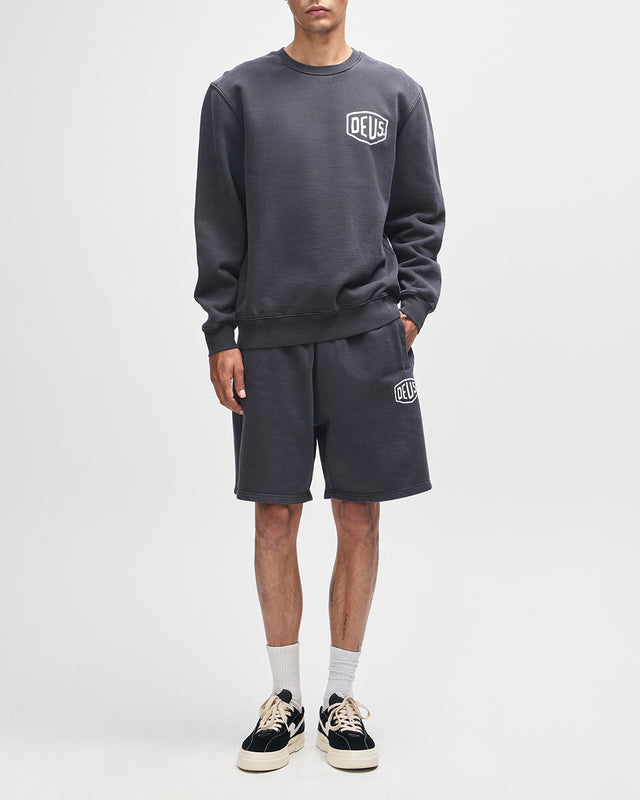 Shield Garment Dyed Track Short - Black