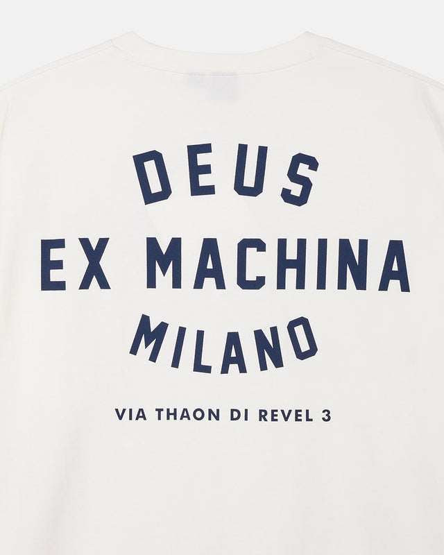 Milano College Address Ls Tee - White