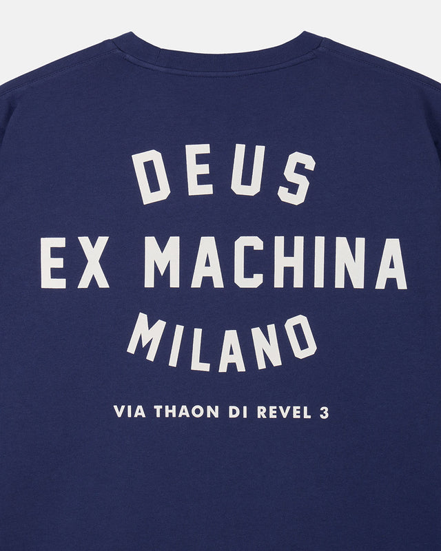 Milano College Address Ls Tee - Blue