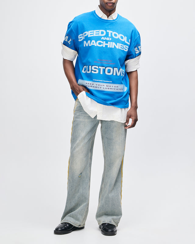 Flohmarkt Oversized Tee - Daphne Blue