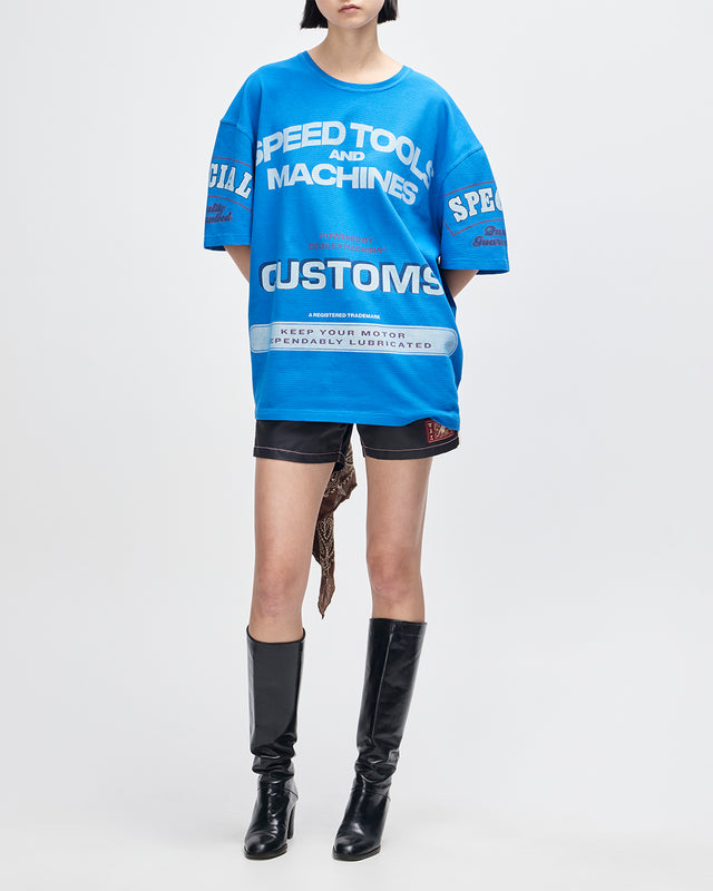 Flohmarkt Oversized Tee - Daphne Blue