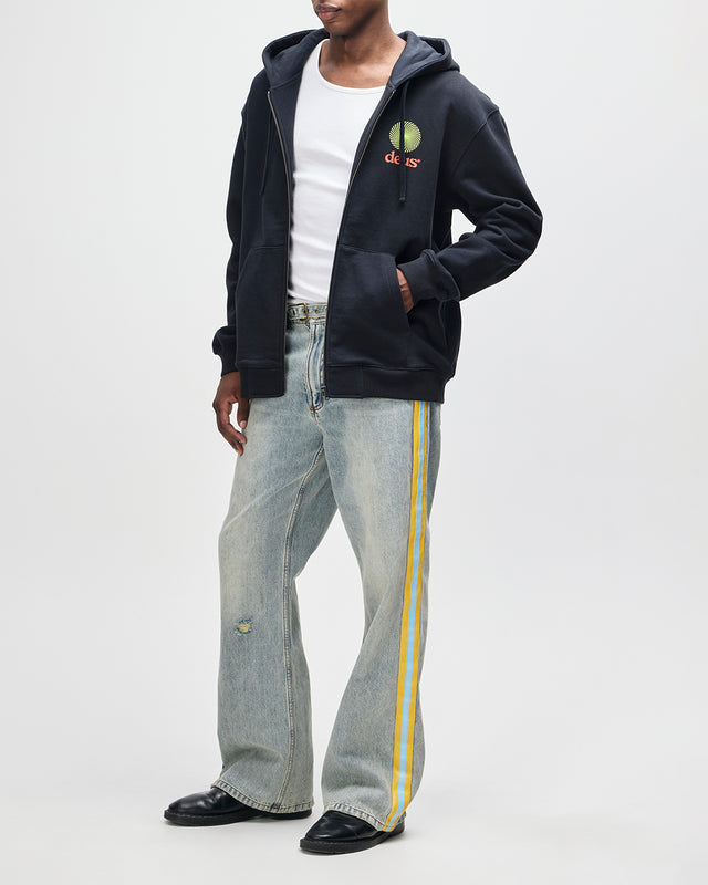 Strata Zip Hoodie - Black