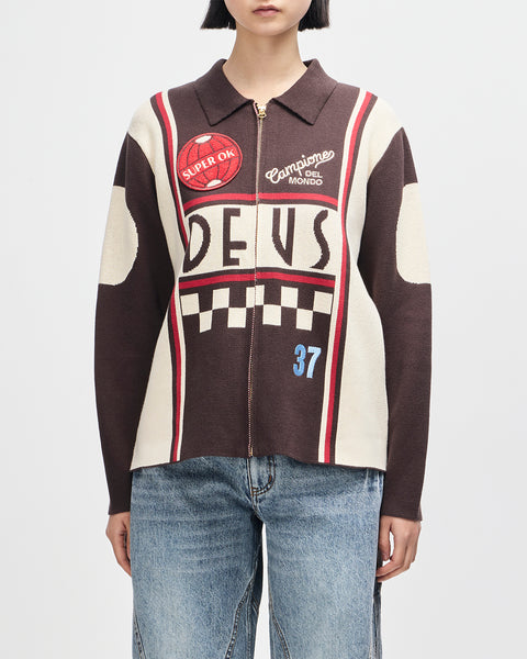 Fleece | Deus Ex Machina | Monte Carlo Knit Cardigan - Java Brown