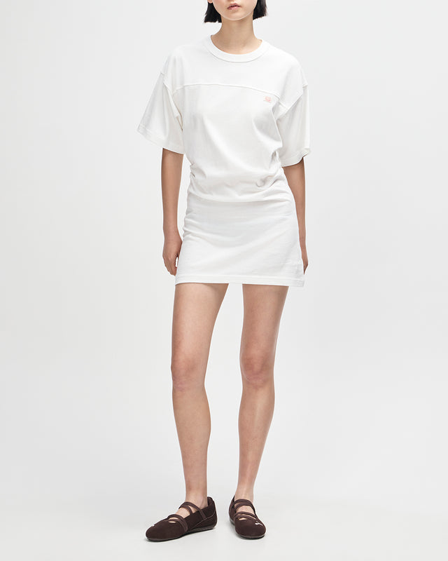 Christine Embro Tee Dress - Antique White