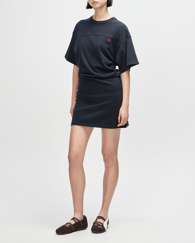 Christine Embro Tee Dress - Black
