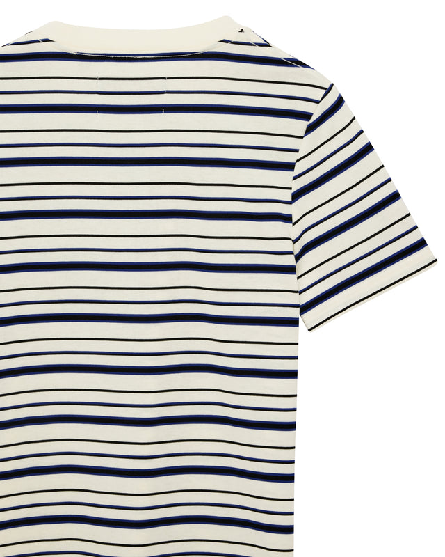 Pierre Stripe Tee - Cream-Blue