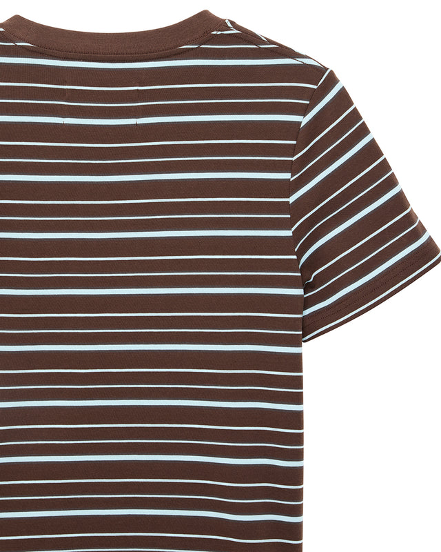 Pierre Stripe Tee - Java Brown-Baby Blue