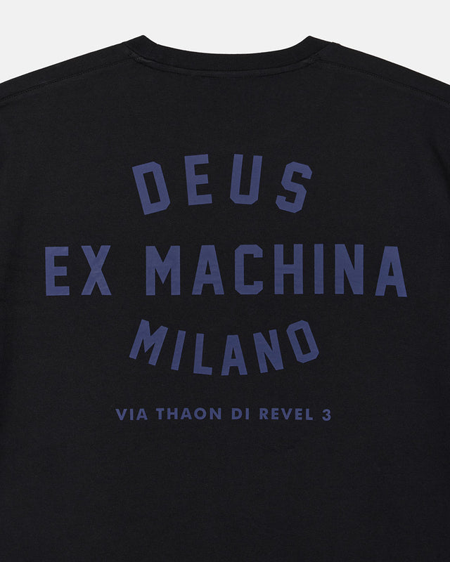 Milano College Address Tee - Black