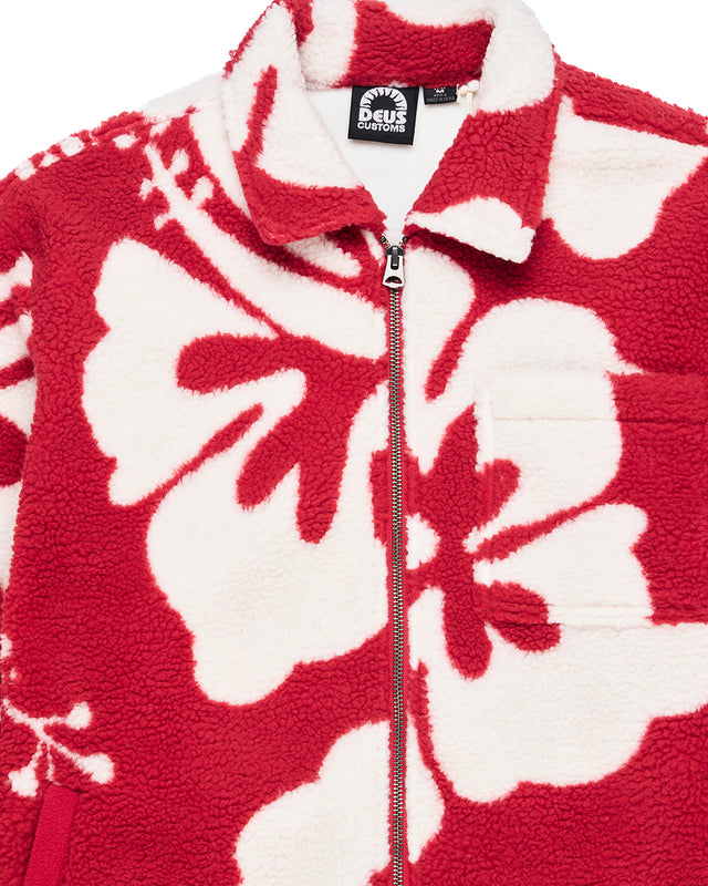 Oahu Sherpa Jacket - Cherry Red