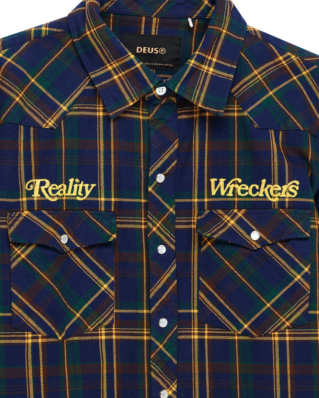Reality Wreckers Check Shirt - Mechanic Blue Check