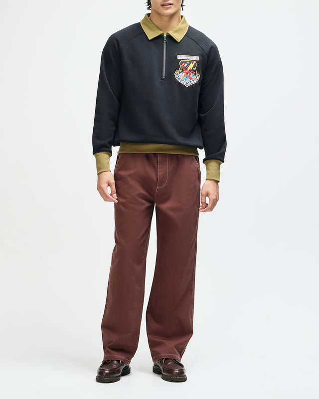 All Others Half Zip Sweat - Black