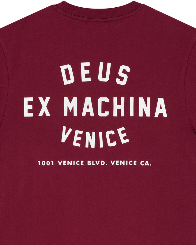 Venice Skull Tee - Burgundy