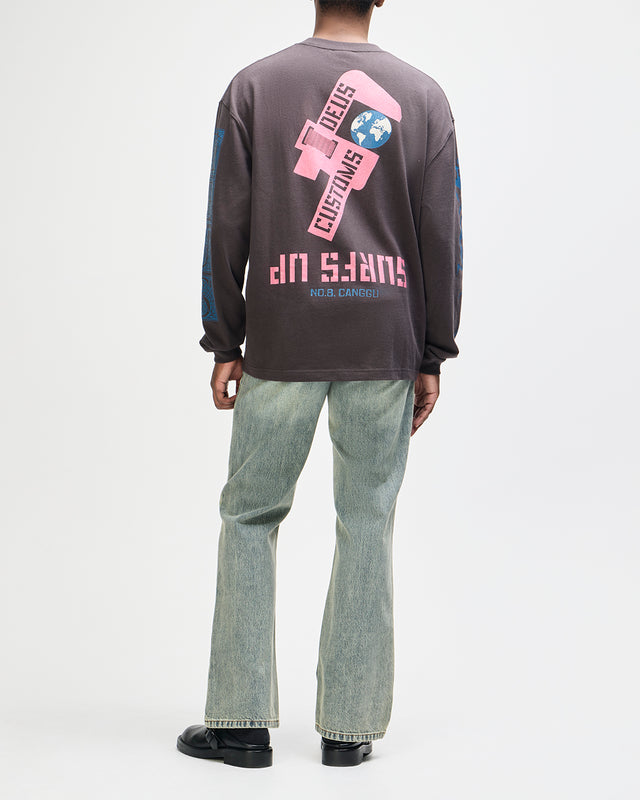 Swell Maps Os Ls Tee - Anthracite Grey