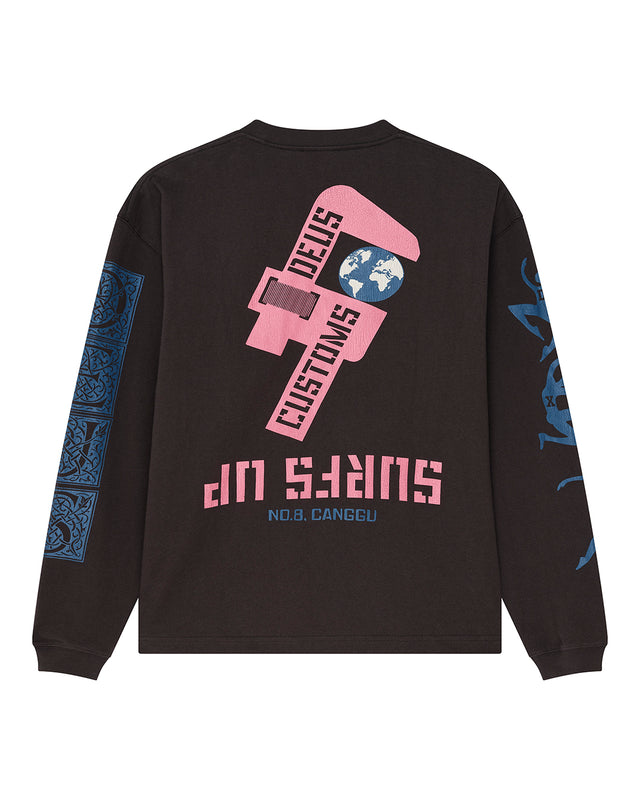 Swell Maps Os Ls Tee - Anthracite Grey