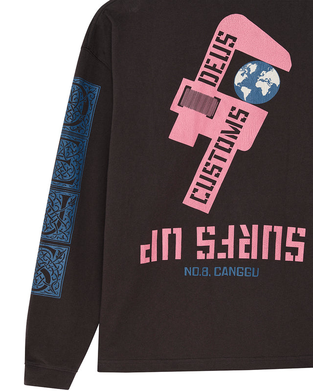 Swell Maps Os Ls Tee - Anthracite Grey