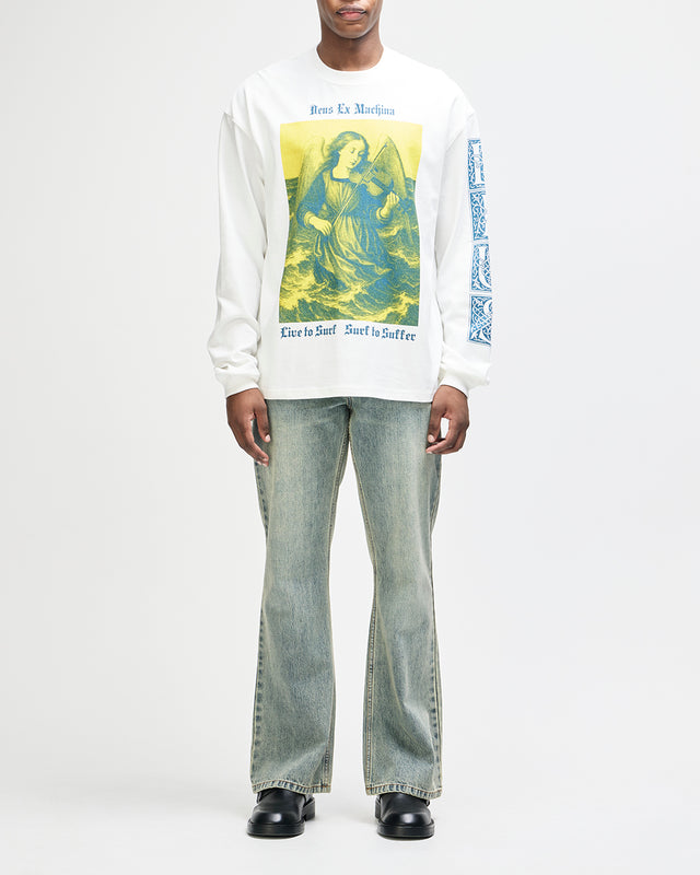 Swell Maps Os Ls Tee - Vintage White