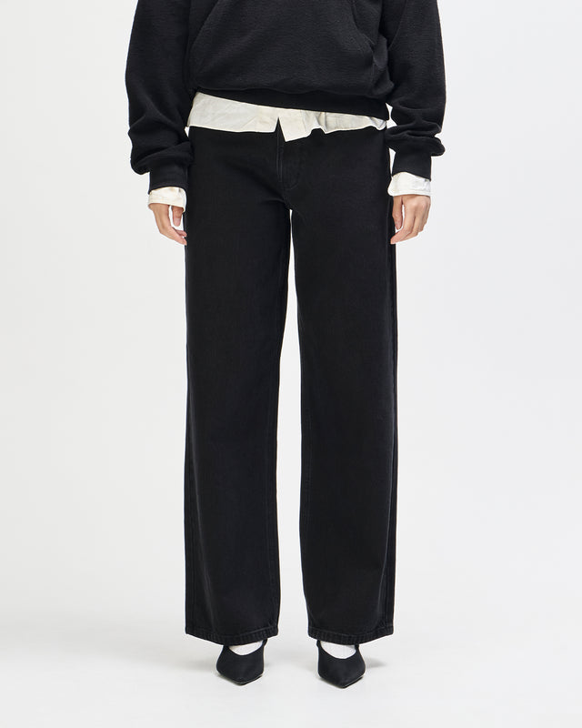 Drift Line Wide Jean - Washed Black