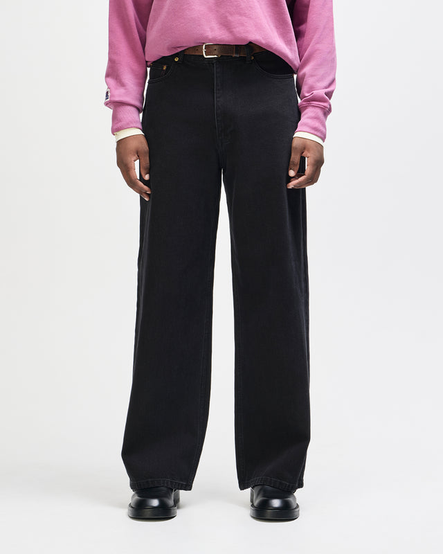 Drift Line Wide Jean - Washed Black