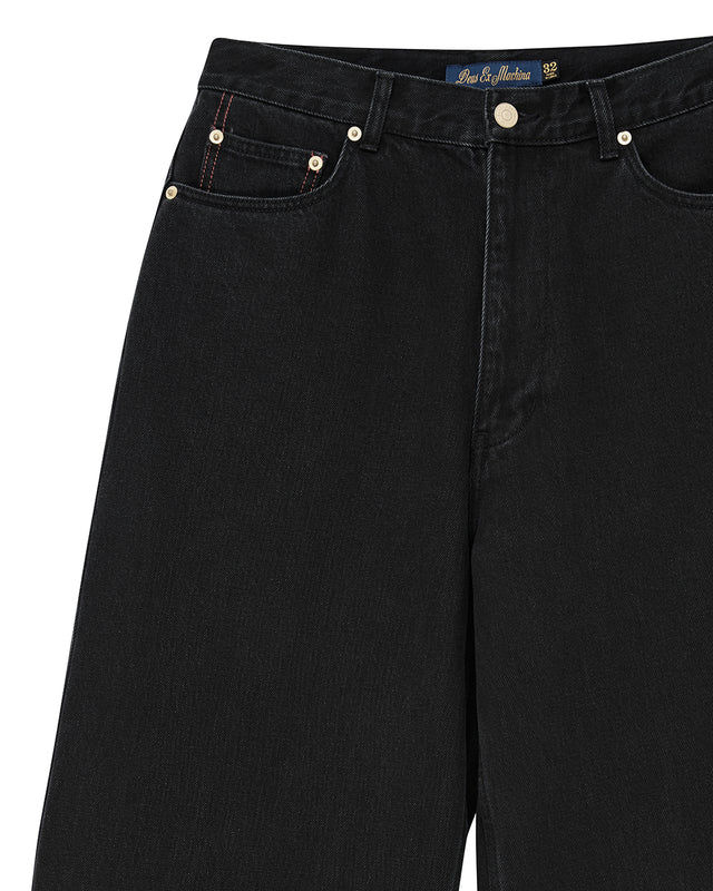 Drift Line Wide Jean - Washed Black