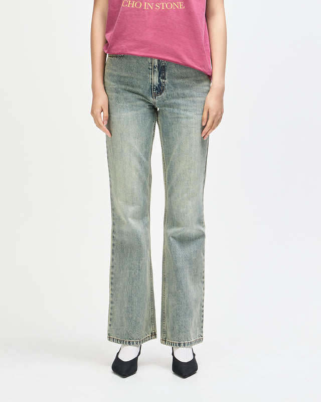 Curve Line Bootcut Jean - Dirty Denim
