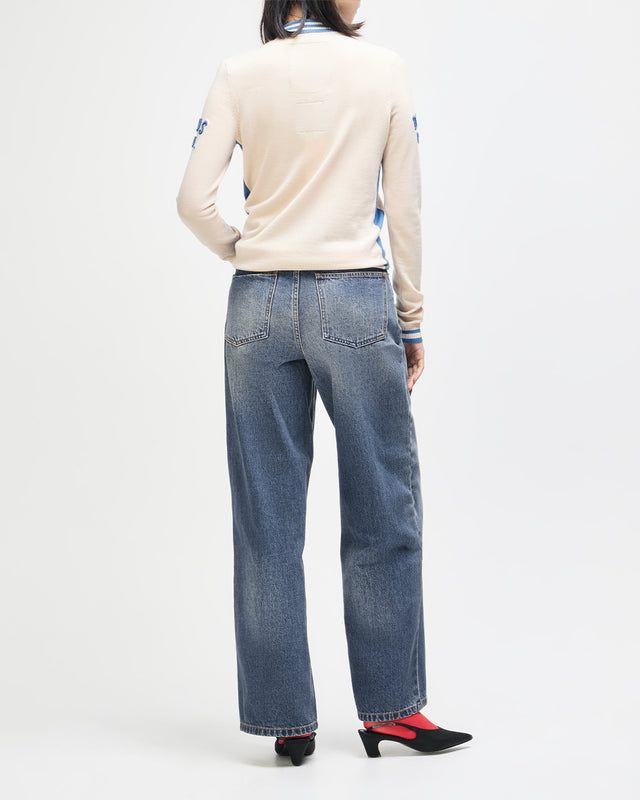 Drift Line Wide Jean - Mid Indigo