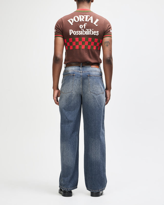 Drift Line Wide Jean - Mid Indigo