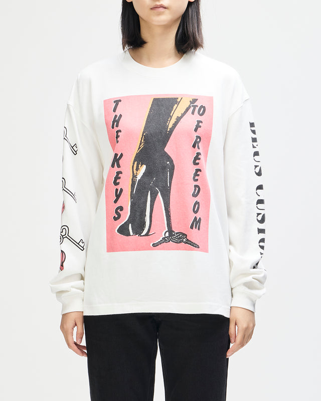 Locket Os Ls Tee - Vintage White