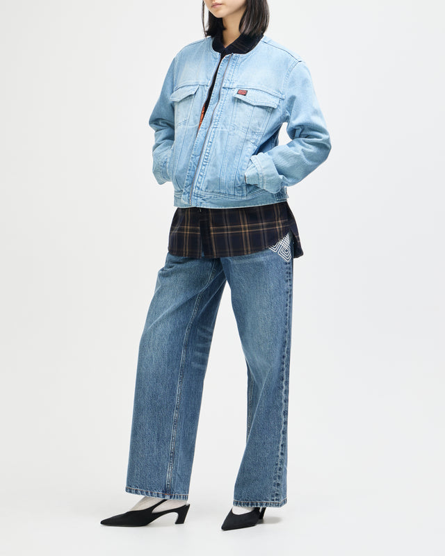 Br 163 Reversible Denim Jacket - Indigo-Rust