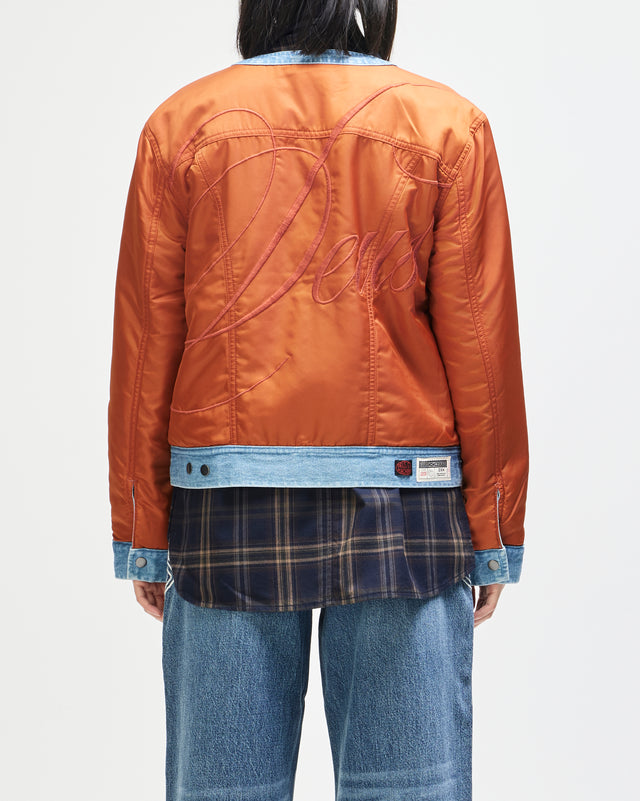 Br 163 Reversible Denim Jacket - Indigo-Rust
