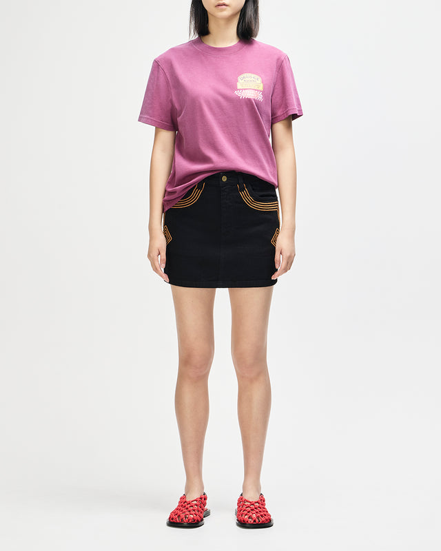 Bonham Embro Skirt - Phantom Black