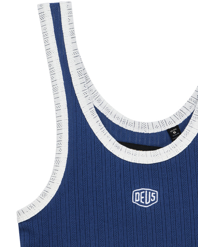 June Pointelle Shield Tank - Pageant Blue