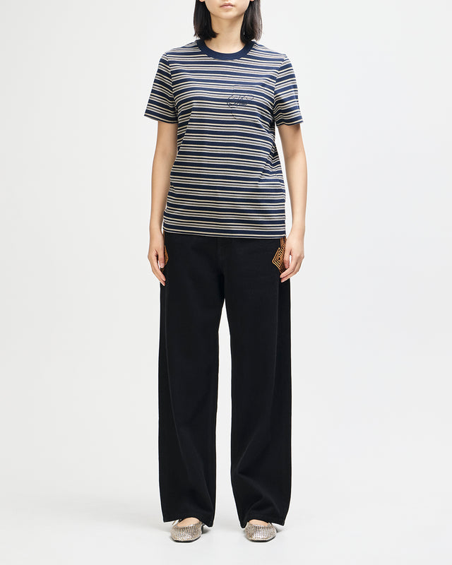 Pierre Stripe Tee - Navy Stripe