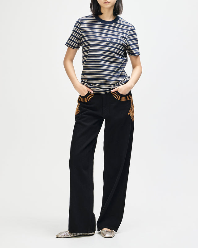 Pierre Stripe Tee - Navy Stripe