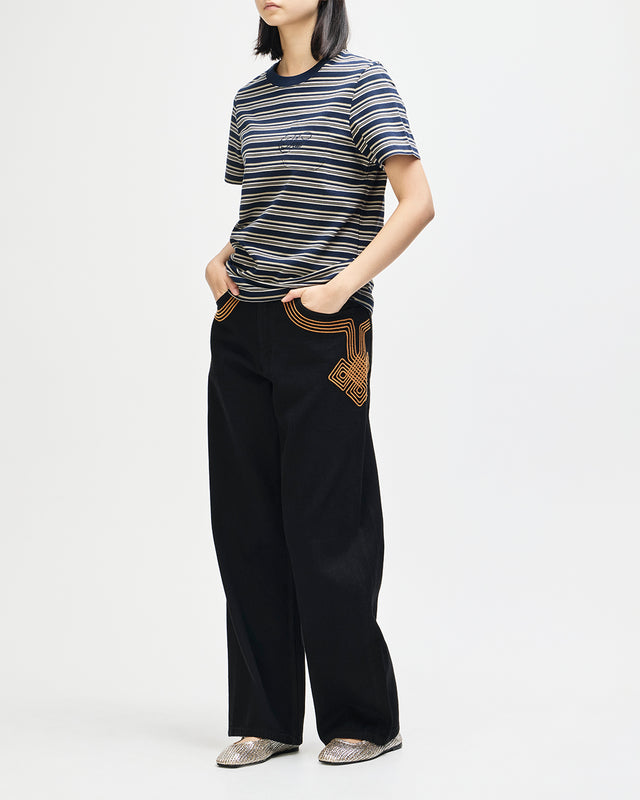 Pierre Stripe Tee - Navy Stripe