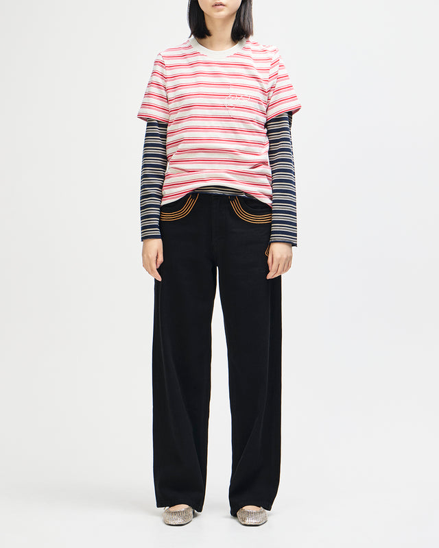 Pierre Stripe Tee - Red Stripe