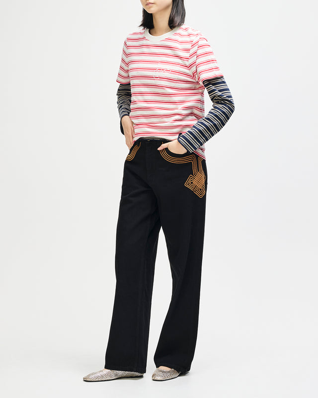Pierre Stripe Tee - Red Stripe