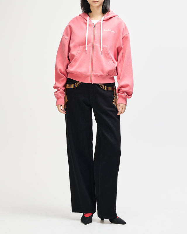 Waffle Hoodie - Poinsettia Red