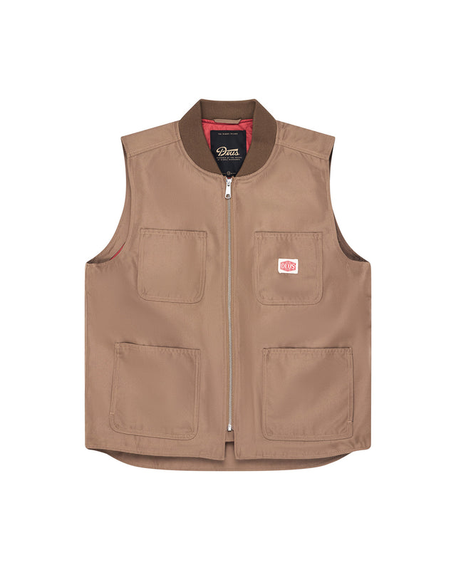Irving Padded Vest - Camel Brown
