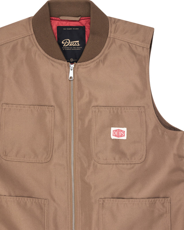 Irving Padded Vest - Camel Brown