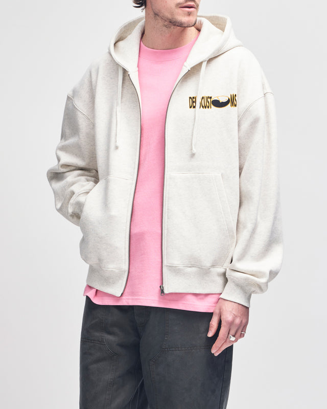 Time Constraint Zip Hoodie - Light Grey Marle