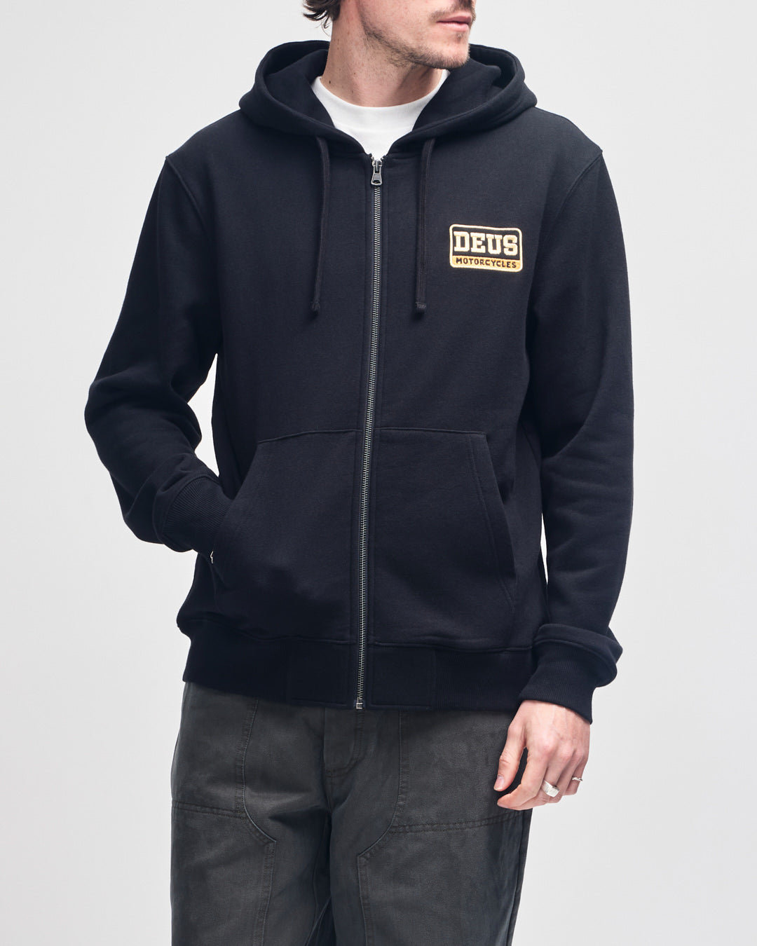 Sweaters | Deus Ex Machina | Stockton Zip Hoodie - Black – Deus Ex