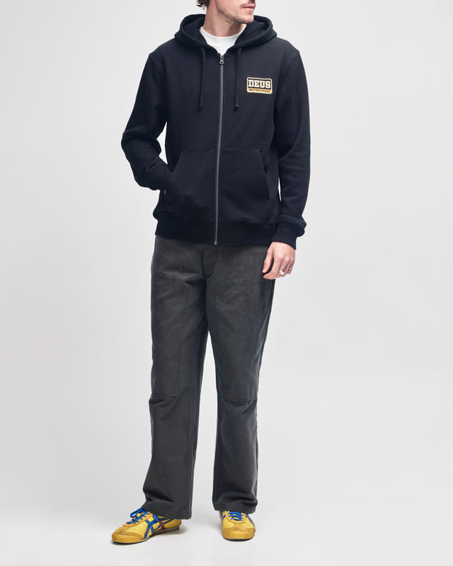 Stockton Zip Hoodie - Black