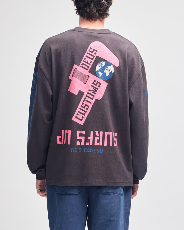 Swell Maps Os Ls Tee - Anthracite Grey